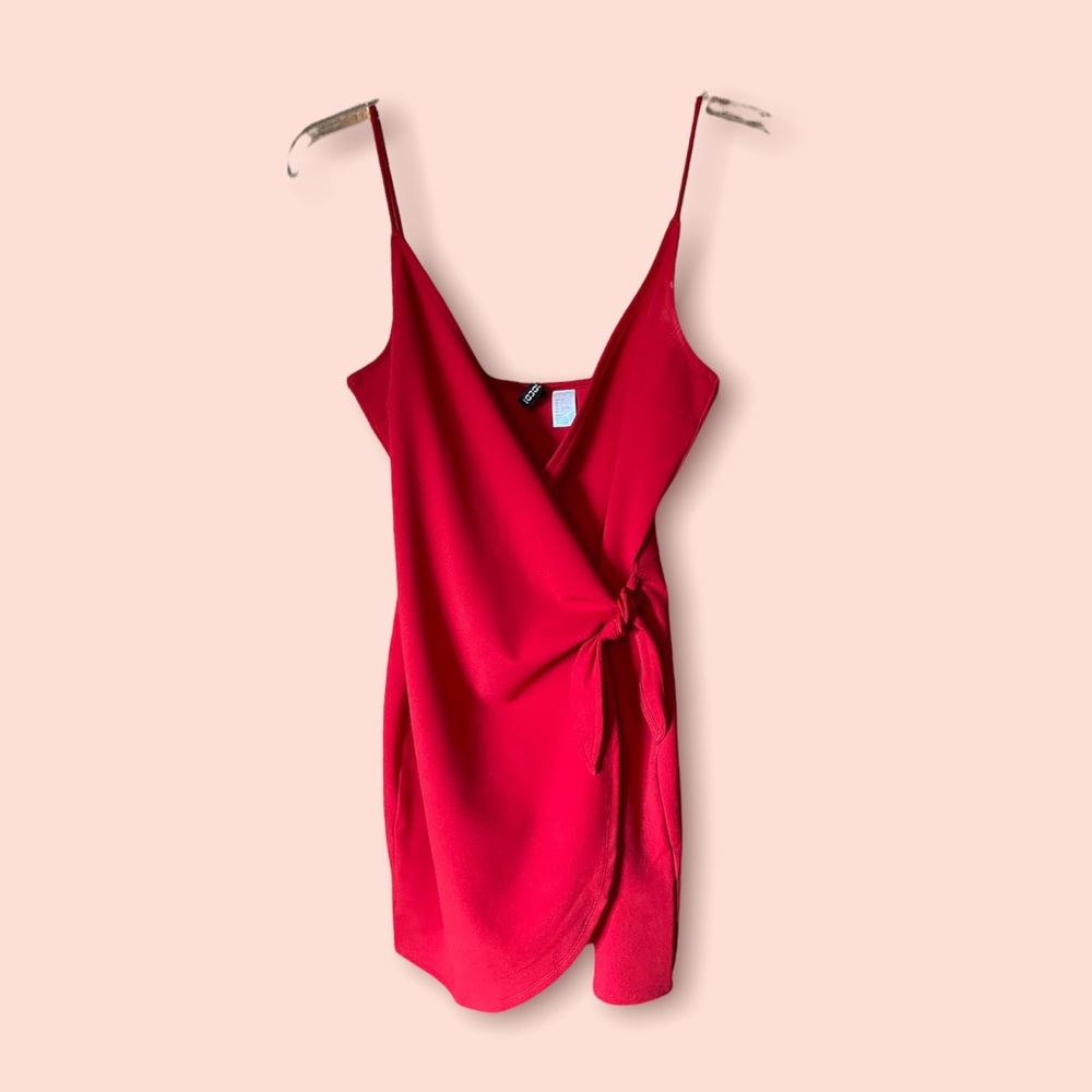 H&M red wrap dress